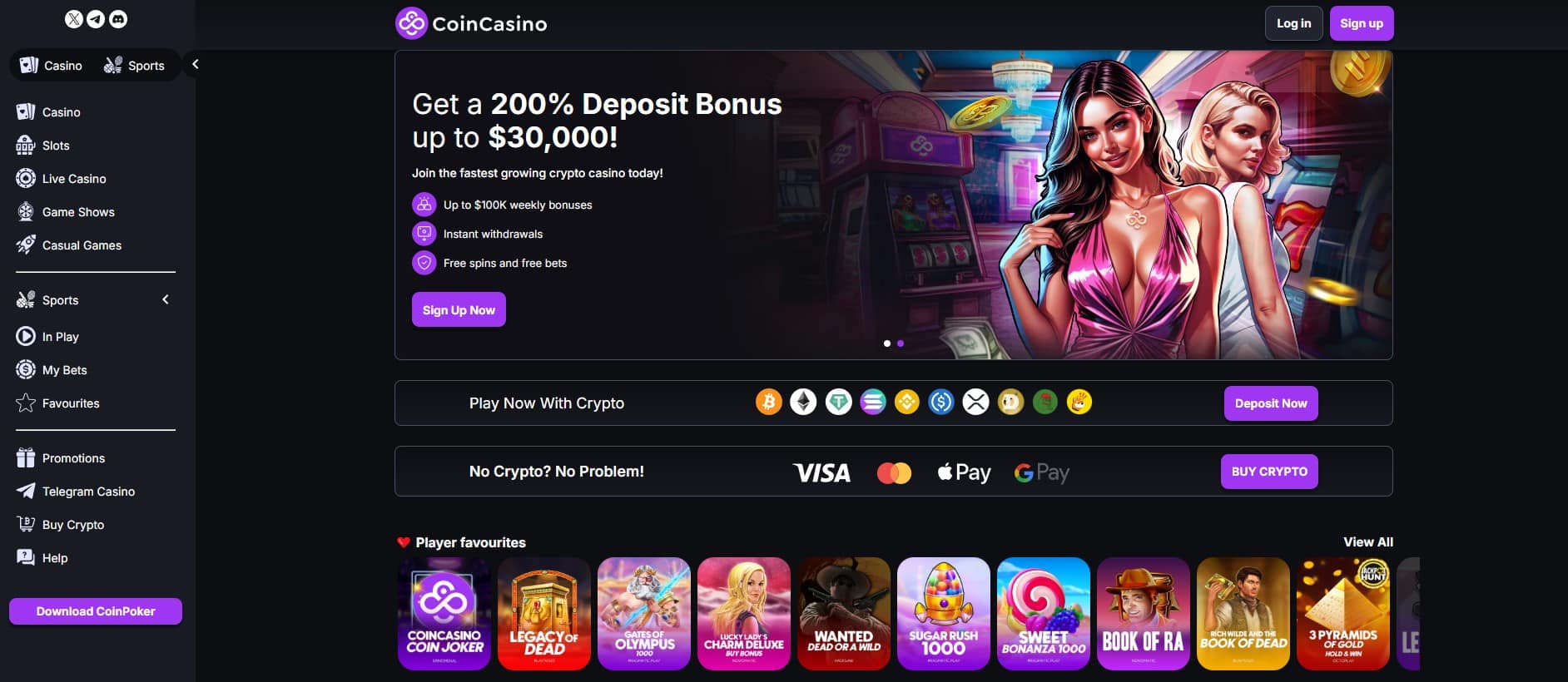 CoinCasino Crypto Casino With The Largest Welcome Bonus